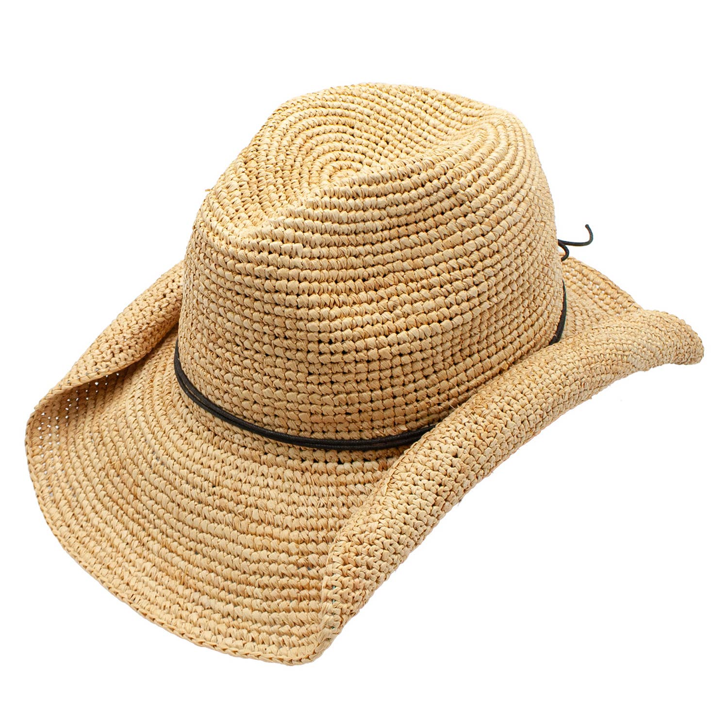 Isabel Raffia Straw Band Adjustable Unisex Resort Hat