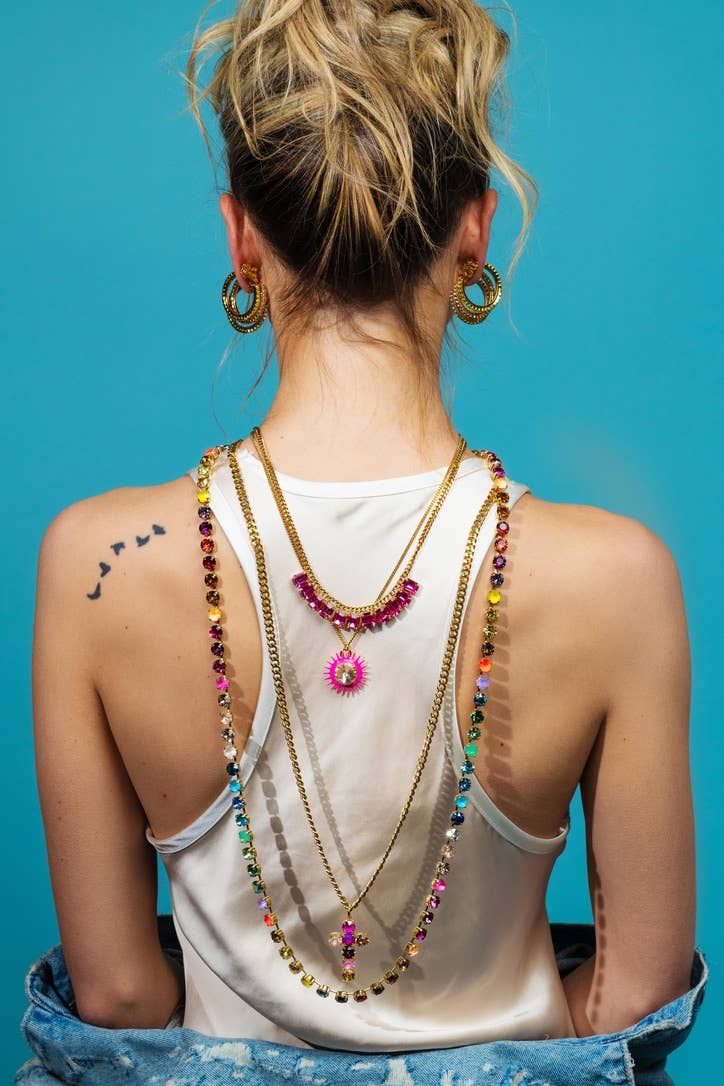 Cross Necklaces in ombre: Pink