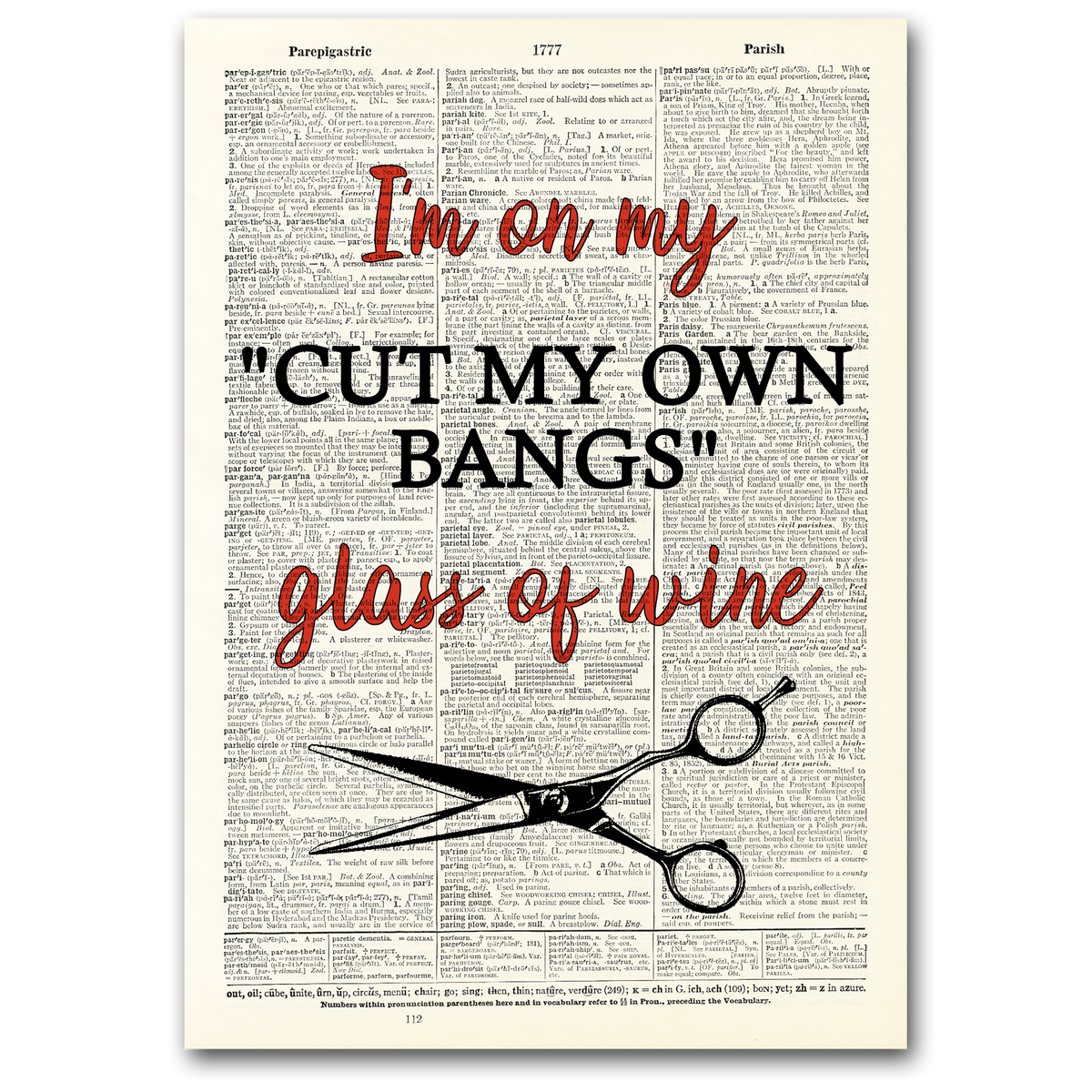 Art Print | Dictionary Page | Vintage | I'm On Cut My Own