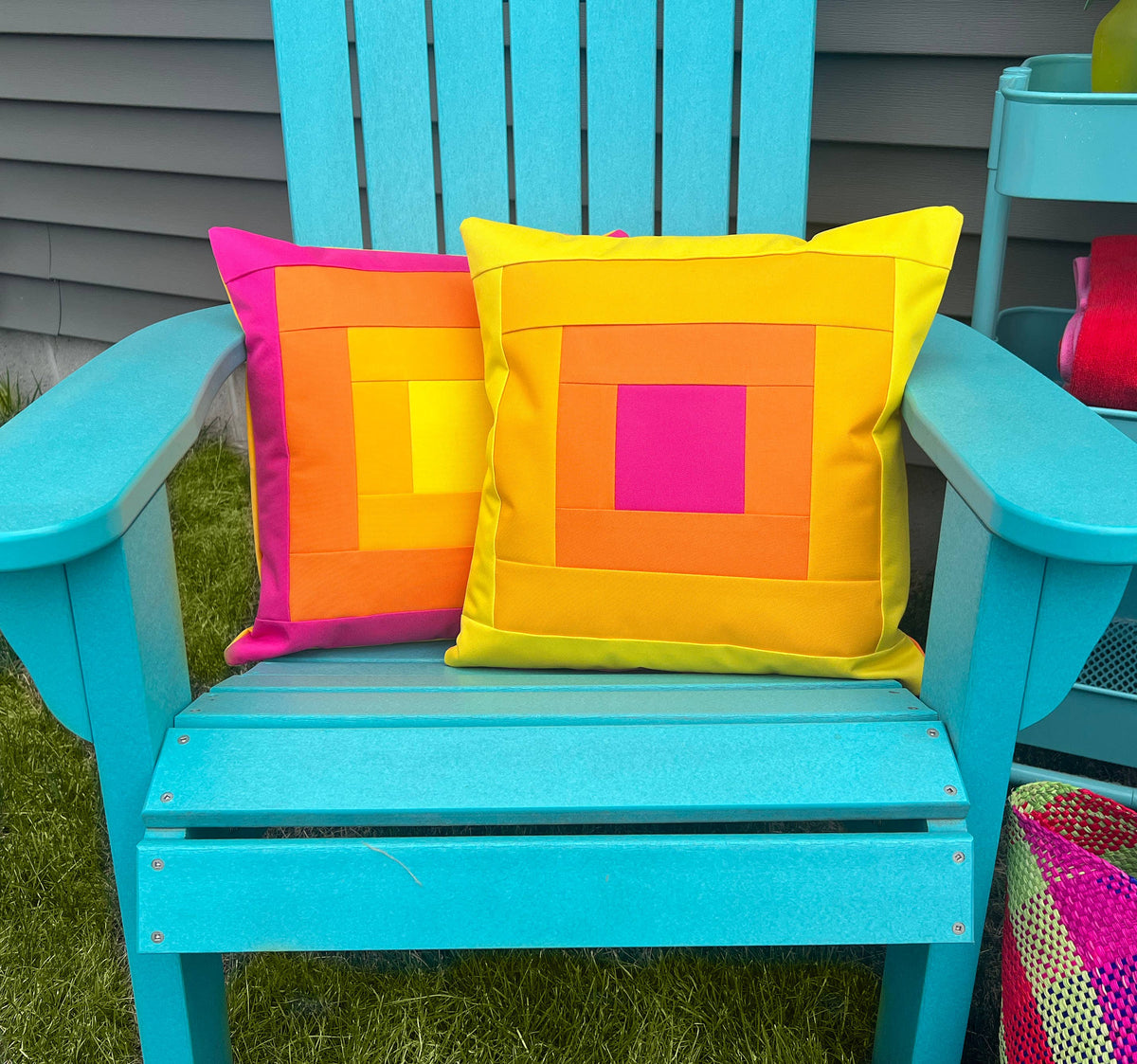 Outdoor Pillow Cover in "Sunrise" Colorway: Case + Polyfill Insert