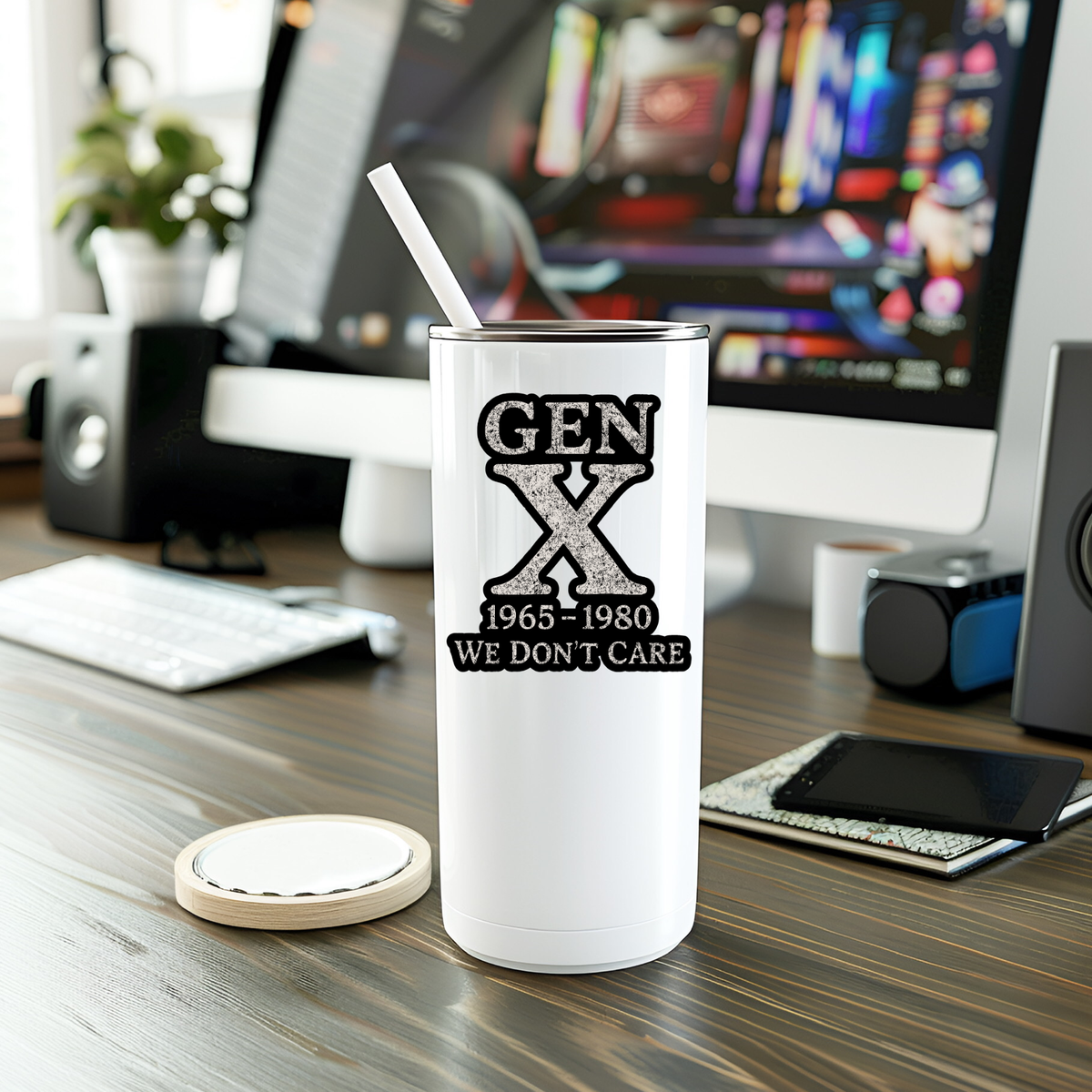 Funny Gen X We Don't Care Vinyl Sticker