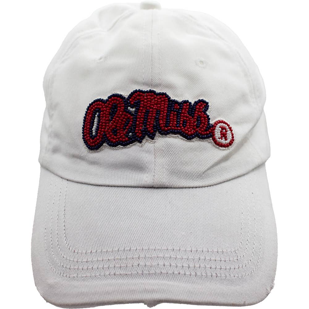 MISSISSIPPI OLE MISS ADJUSTABLE BEADED CAP