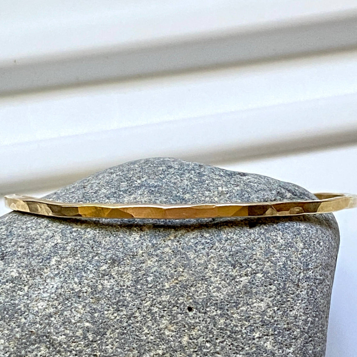 Gold Bangle Cuff Bracelet Hammered Charms Pearl Drop