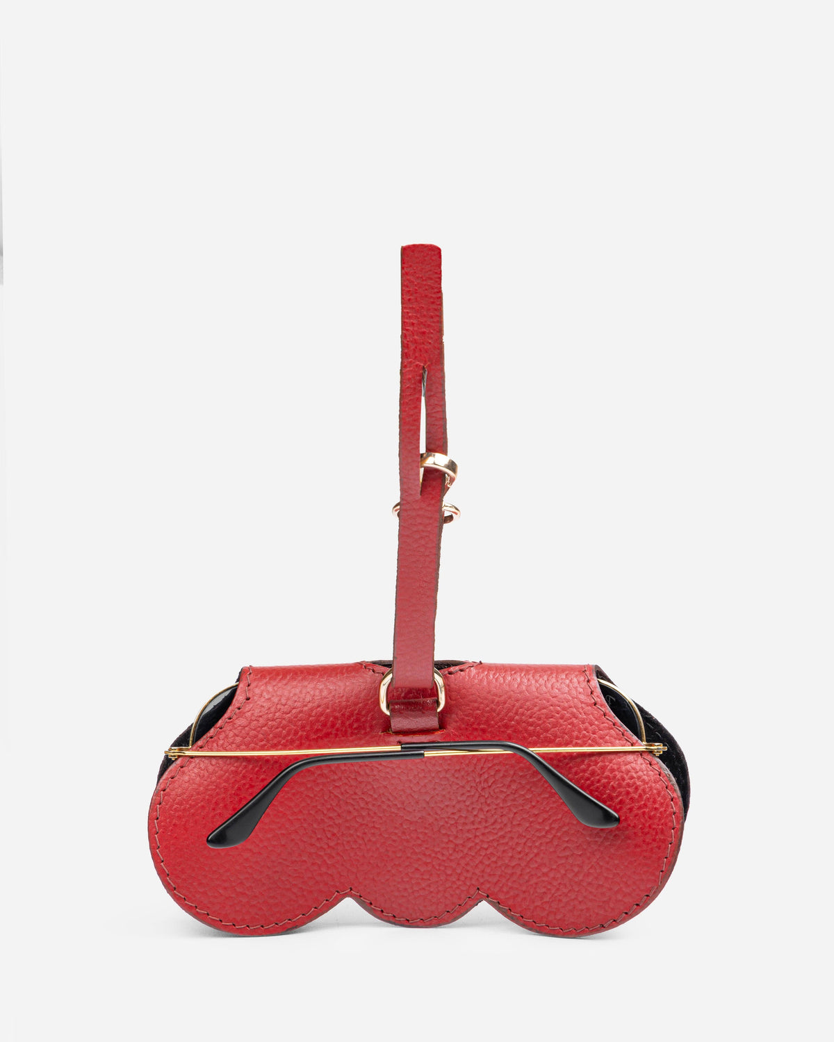 Red  Leather Sunglasses Cover