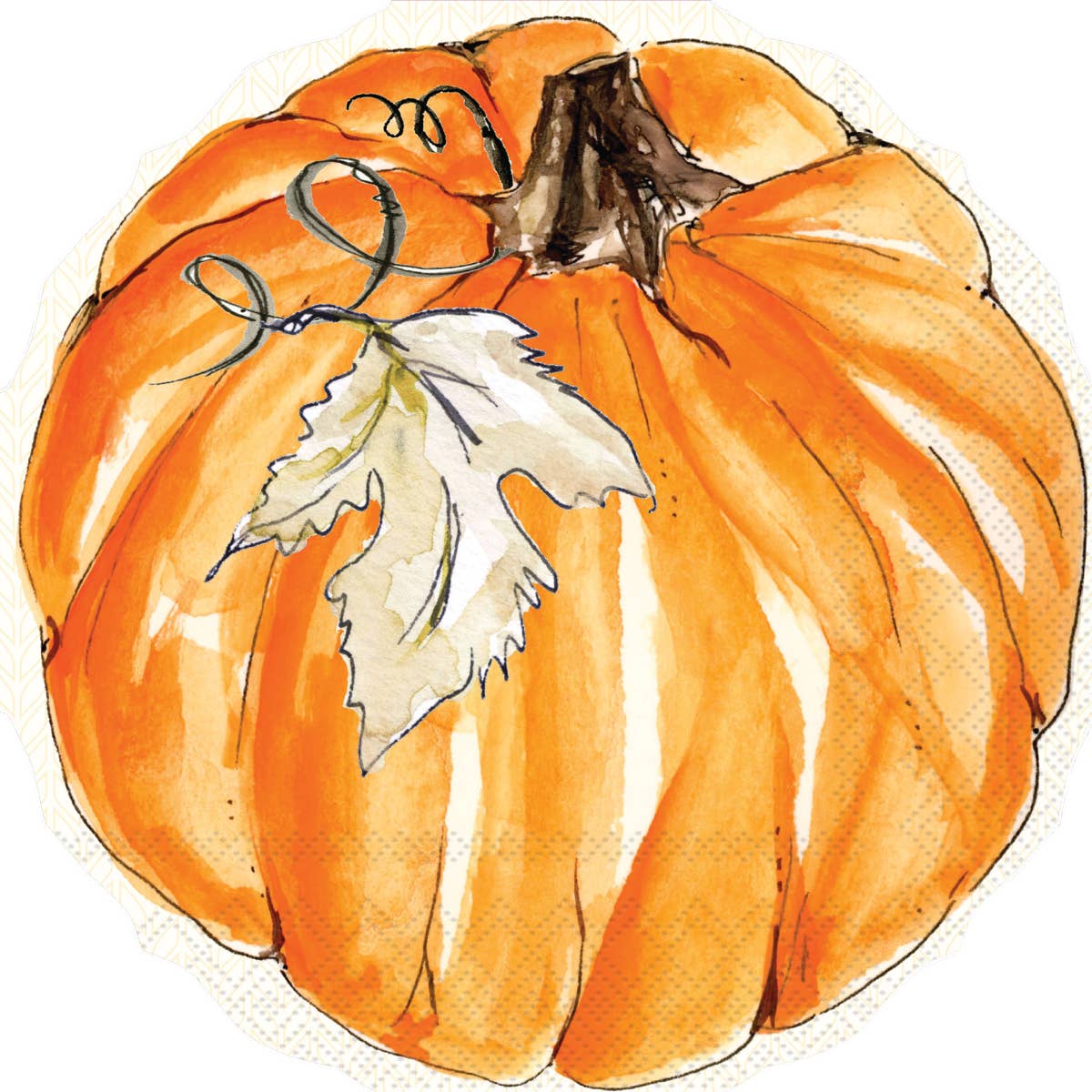 Shaped Paper Lunch Napkins Chinoiserie Pk/12 Pumpkin Topiary