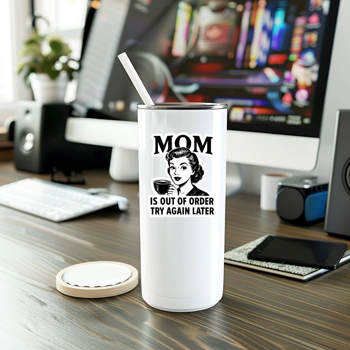 Funny Mom Is Out Of Order Vinyl Sticker