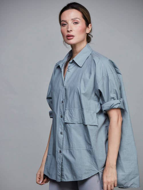 Pocket Cotton Short Shirt