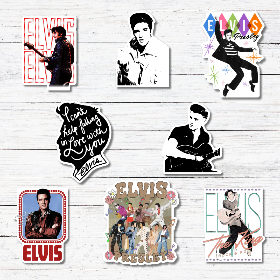 Retro Elvis- Elvis Stickers Glossy Vinyl