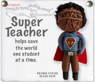 Super Teacher (Boy, Brown String) String Doll Keychain