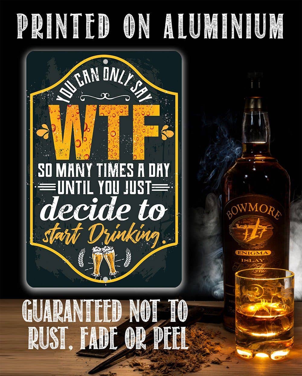 You Can Only Say WTF - Metal Sign: 8 x 12