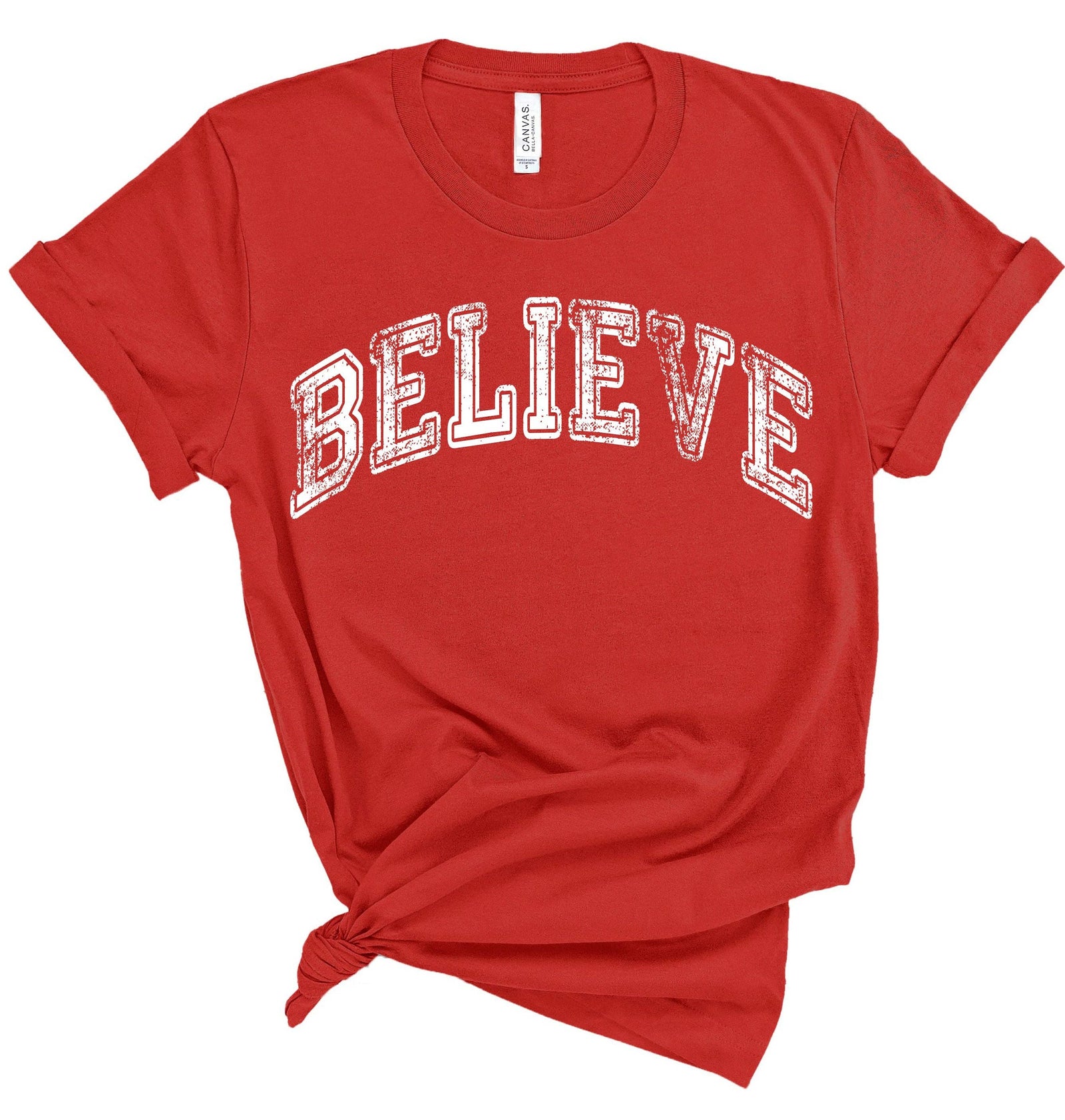 Believe Distressed Christmas Tee