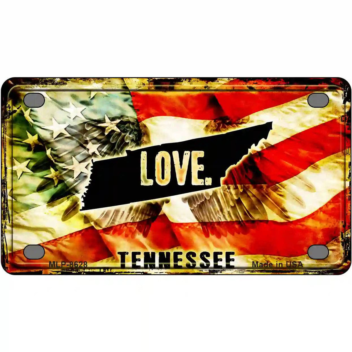 Tennessee Love Metal Novelty License Plate