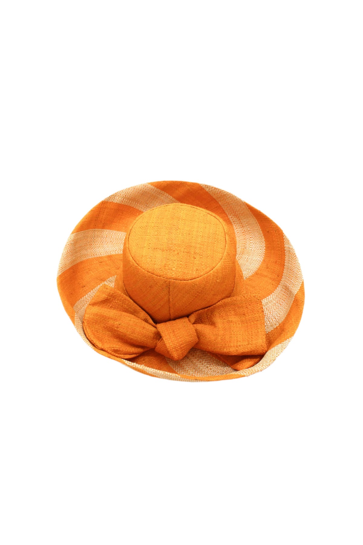 Audrey 5" Wide Brim Big Bow Stripe Straw Sun Hats