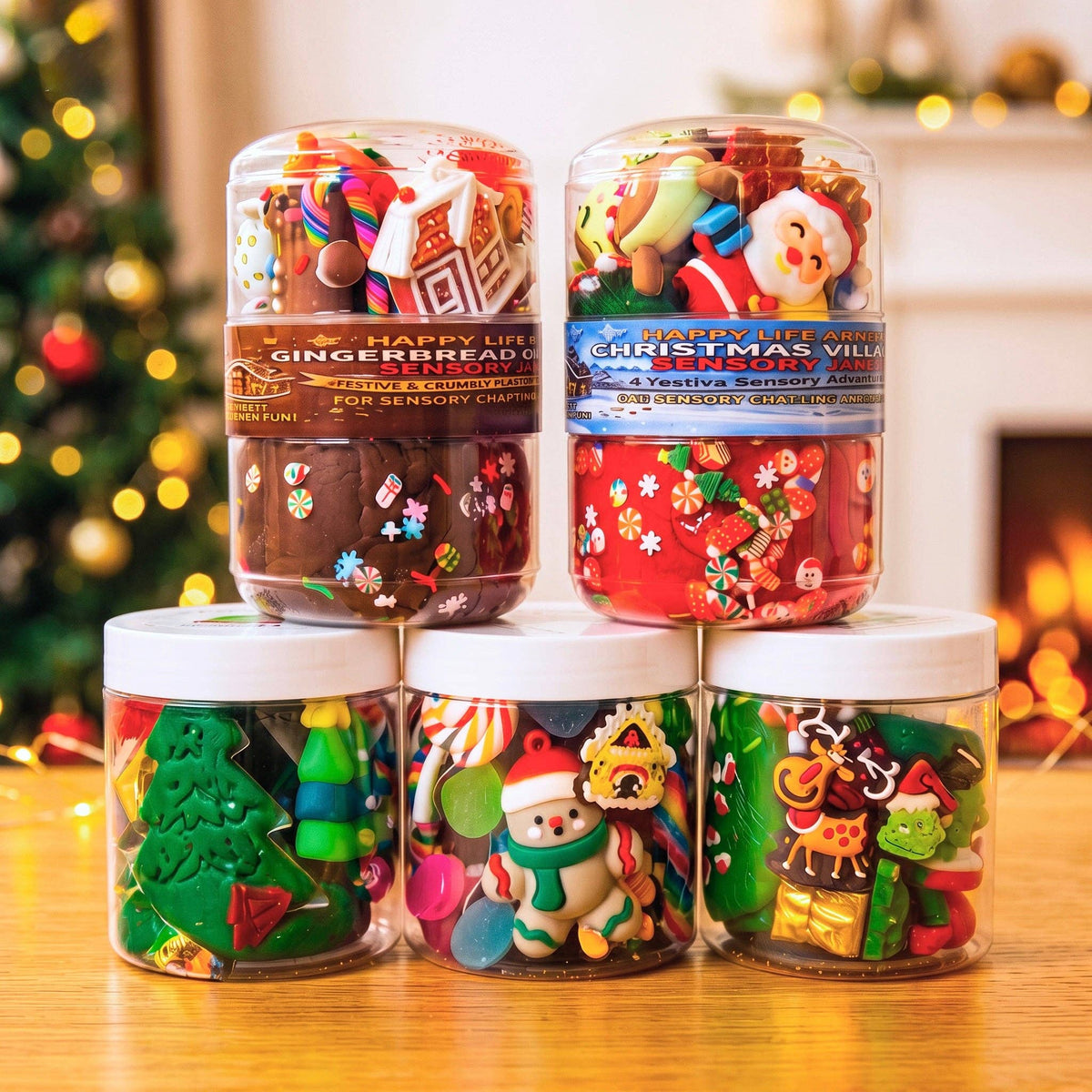 "Christmas Village" DOUBLE Jar