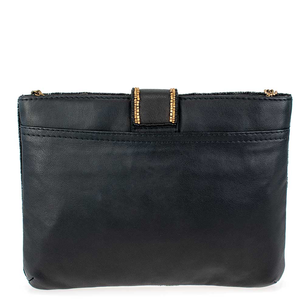 Untamed Beaded Animal Print Crossbody Handbag