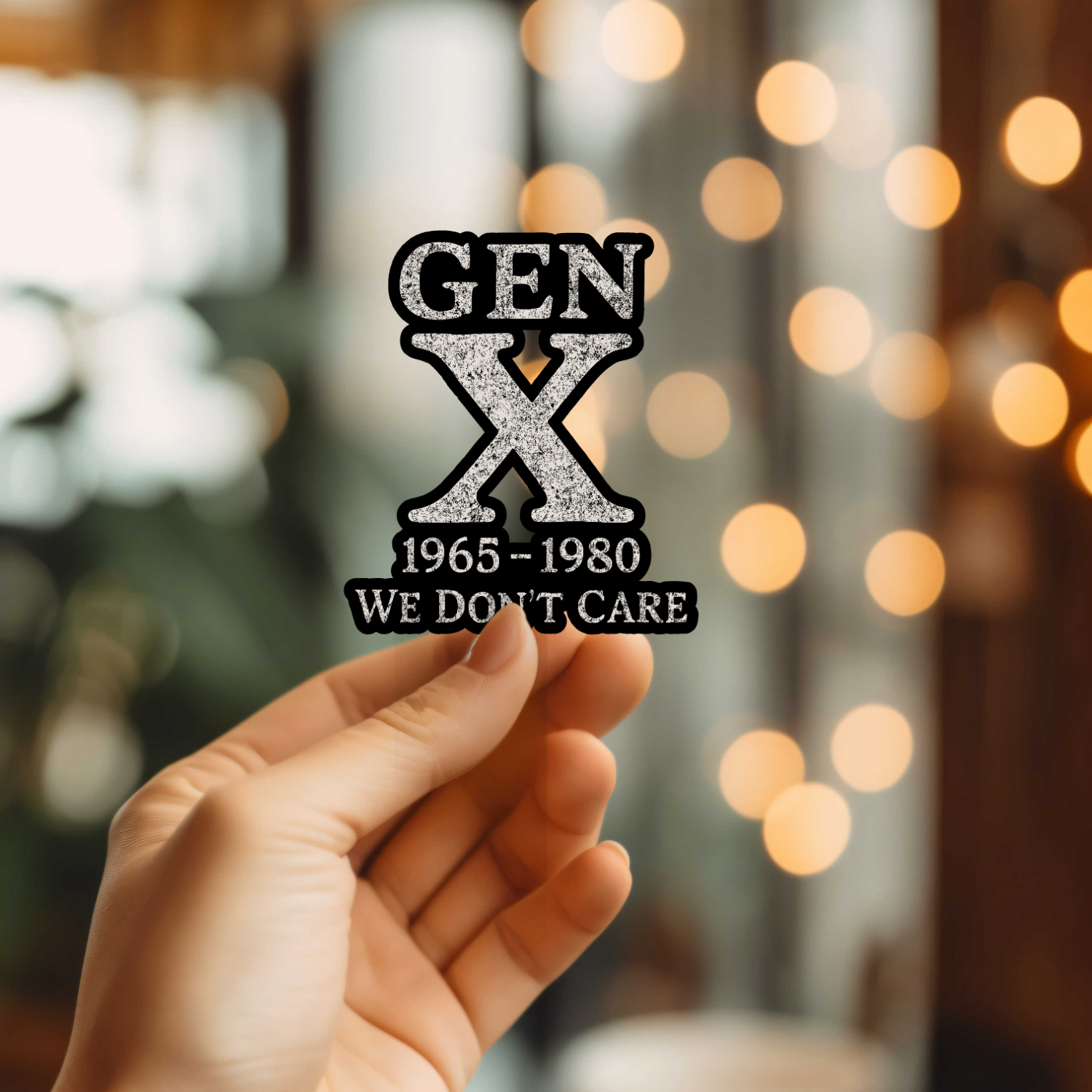 Funny Gen X We Don't Care Vinyl Sticker