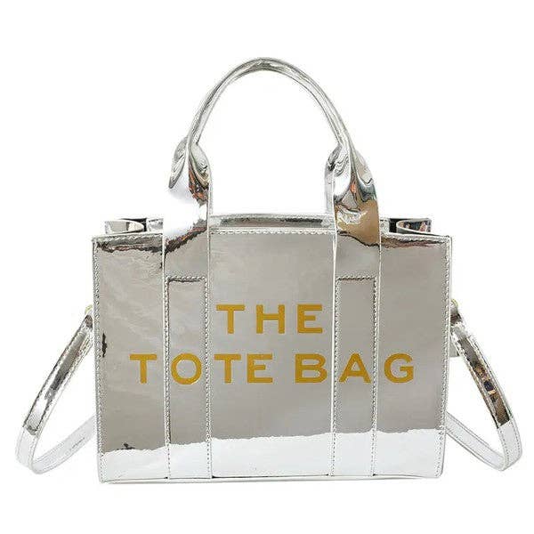 Sleek Silver Tote Bag