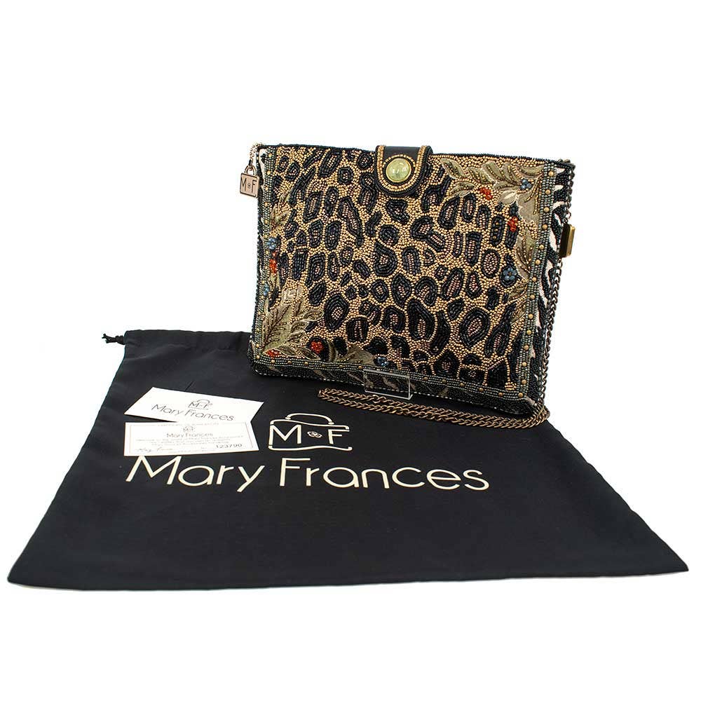 Untamed Beaded Animal Print Crossbody Handbag
