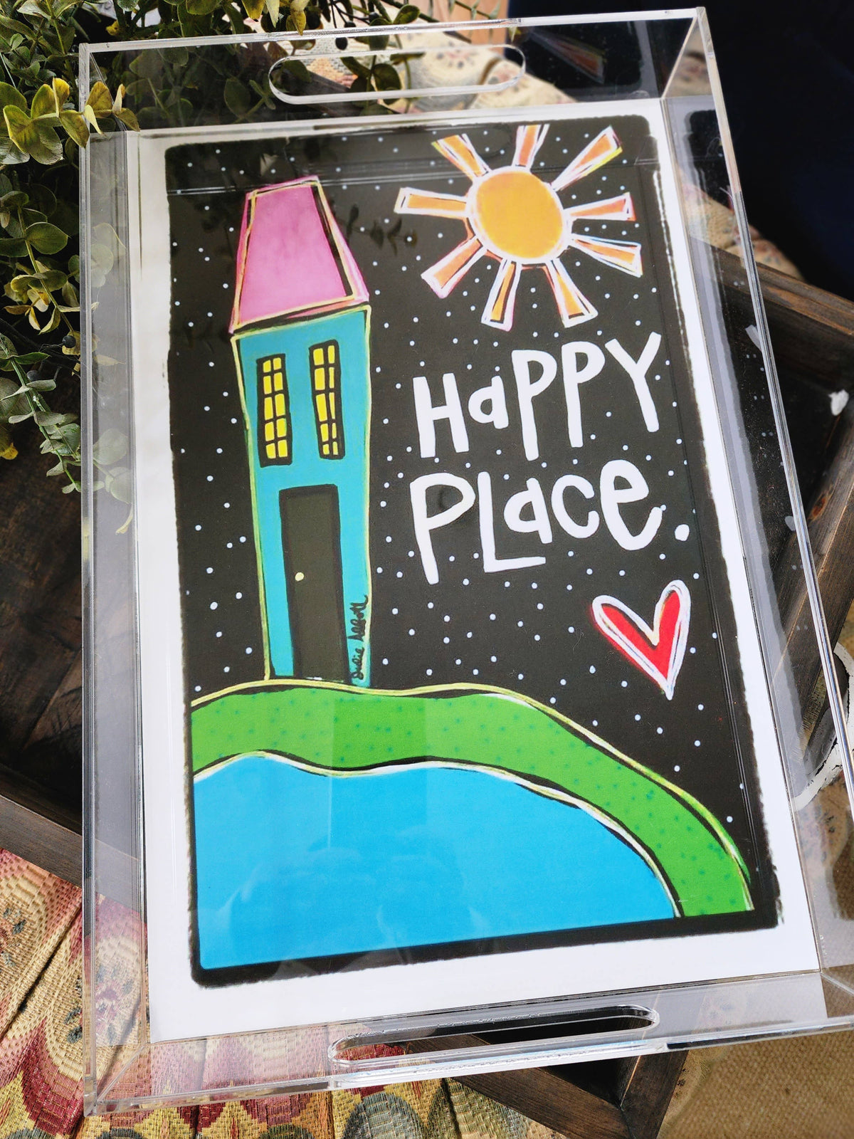 Happy Place Insert for Acrylic Serving Tray