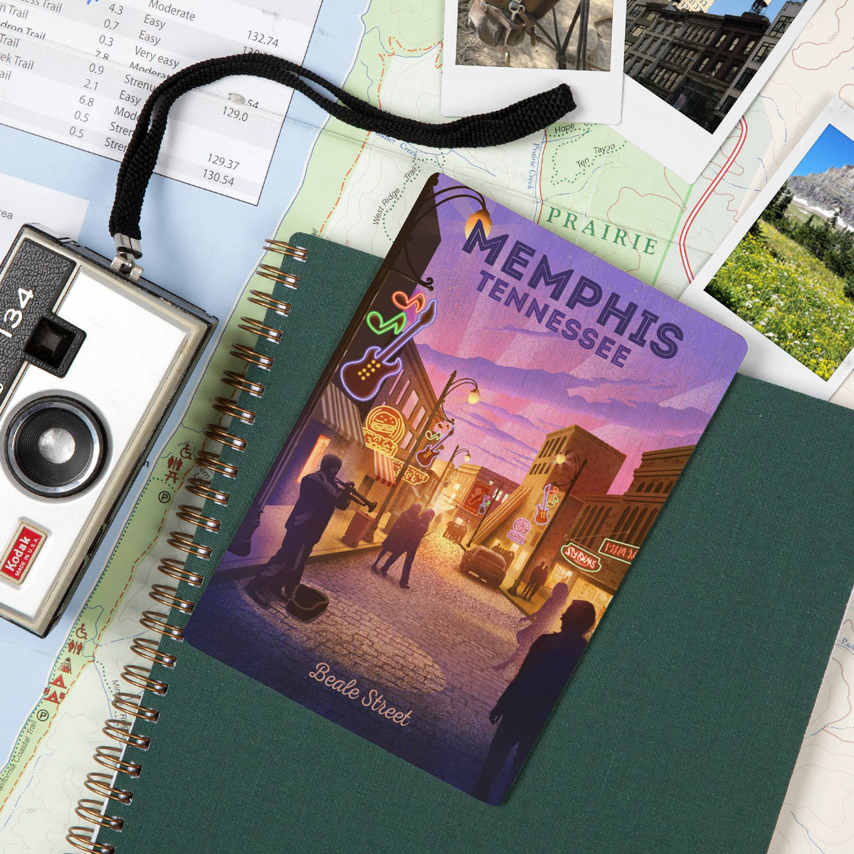 WOOD POSTCARD Beale St. Memphis, Tennessee