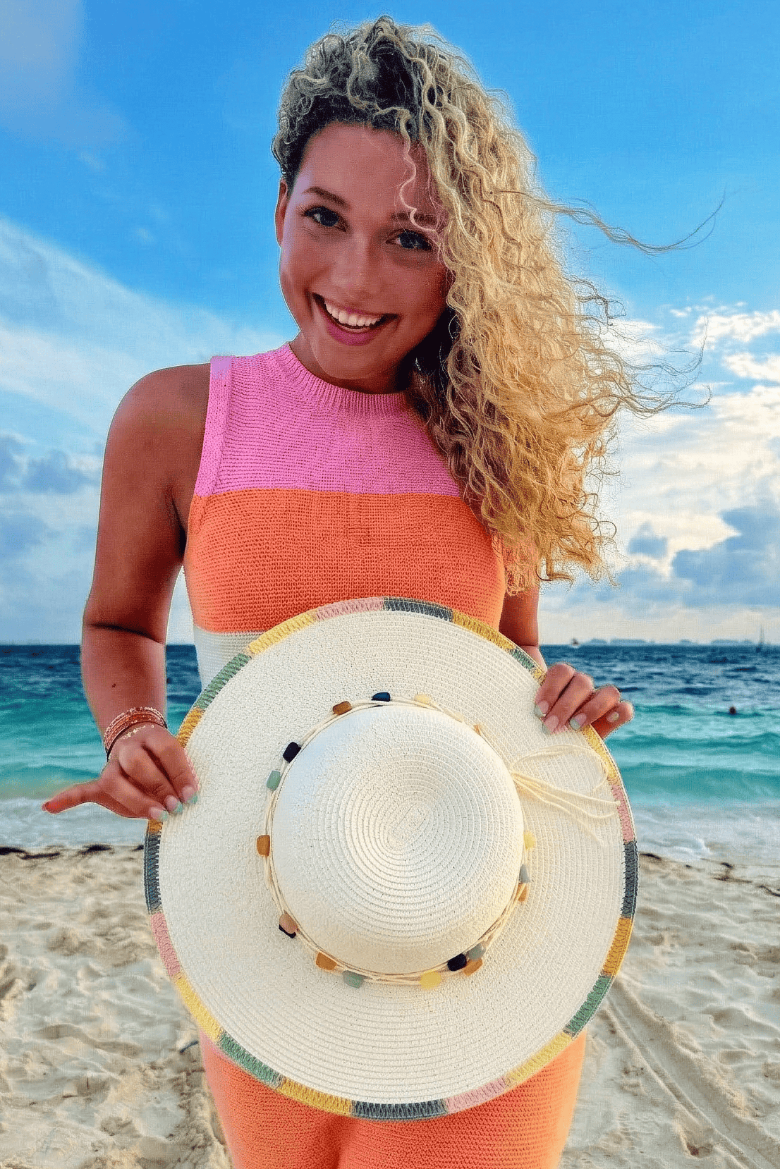 Multi Color Trim Sun Hat