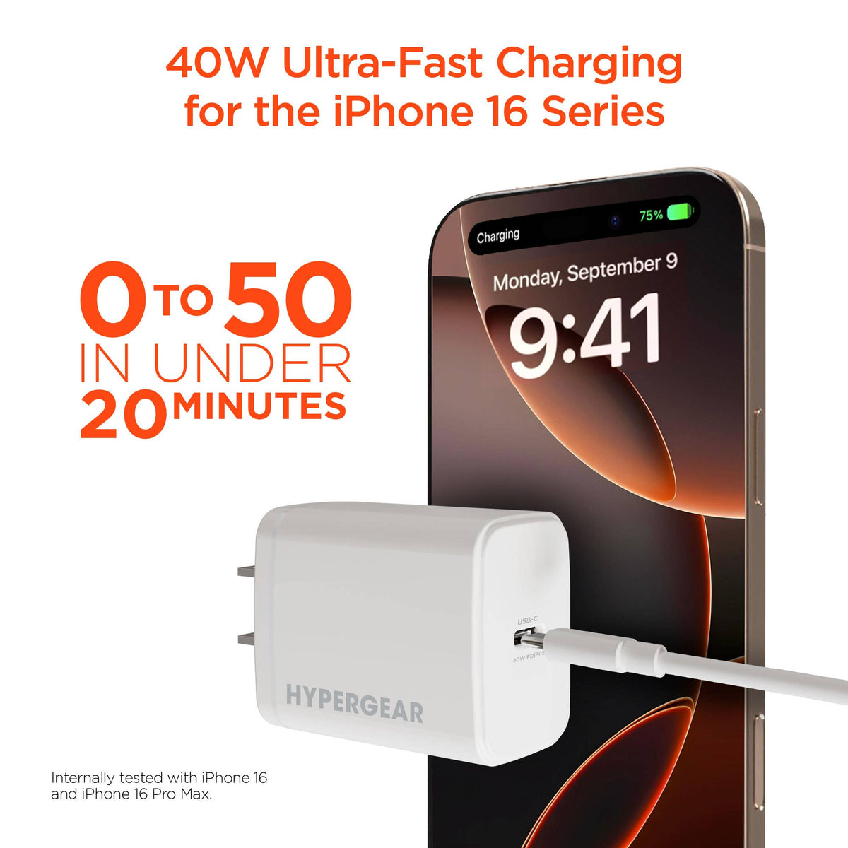 SpeedBoost 40W USB-C PD GaN Fast Wall Charger with PPS