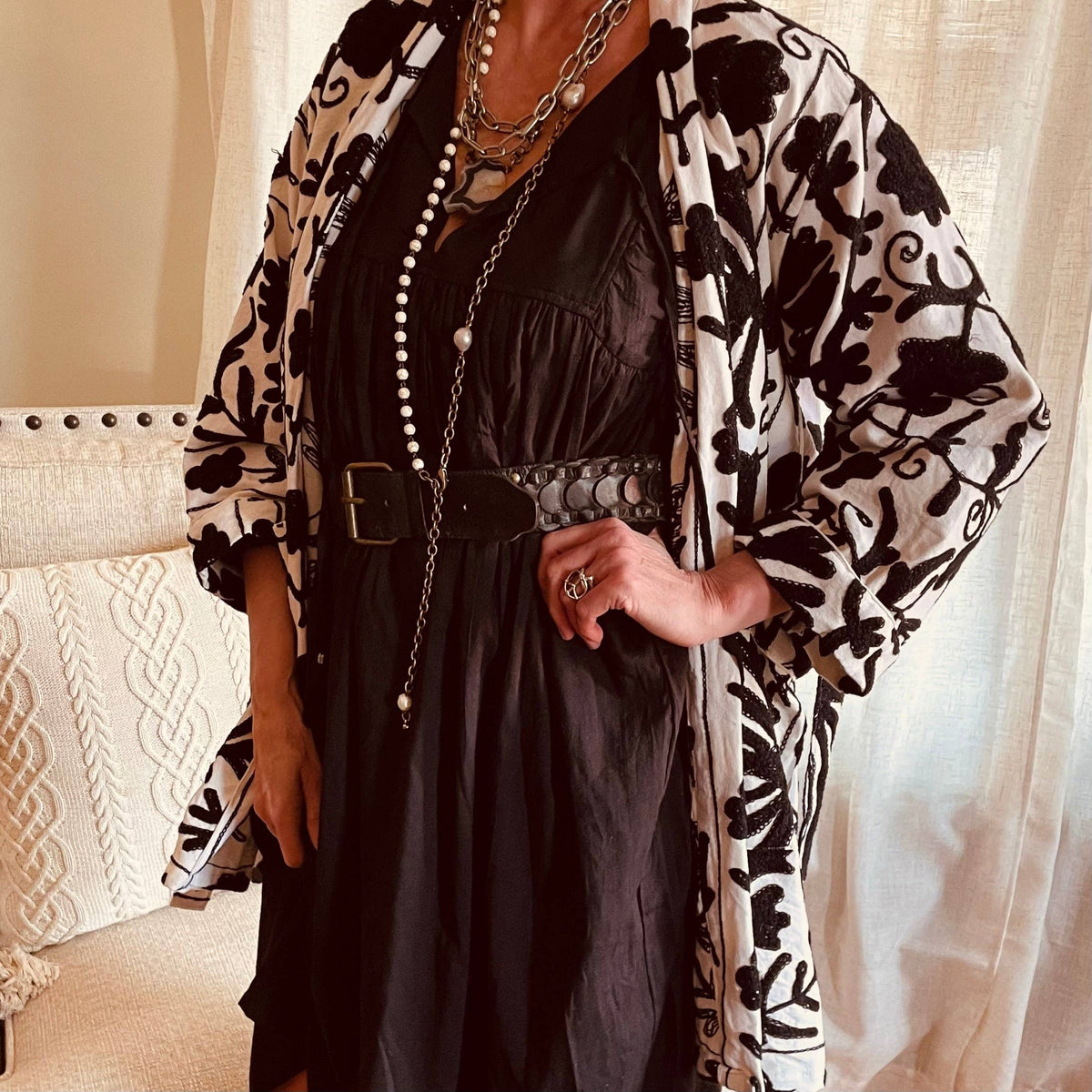 Onyx Breeze Cotton Maxi Dress