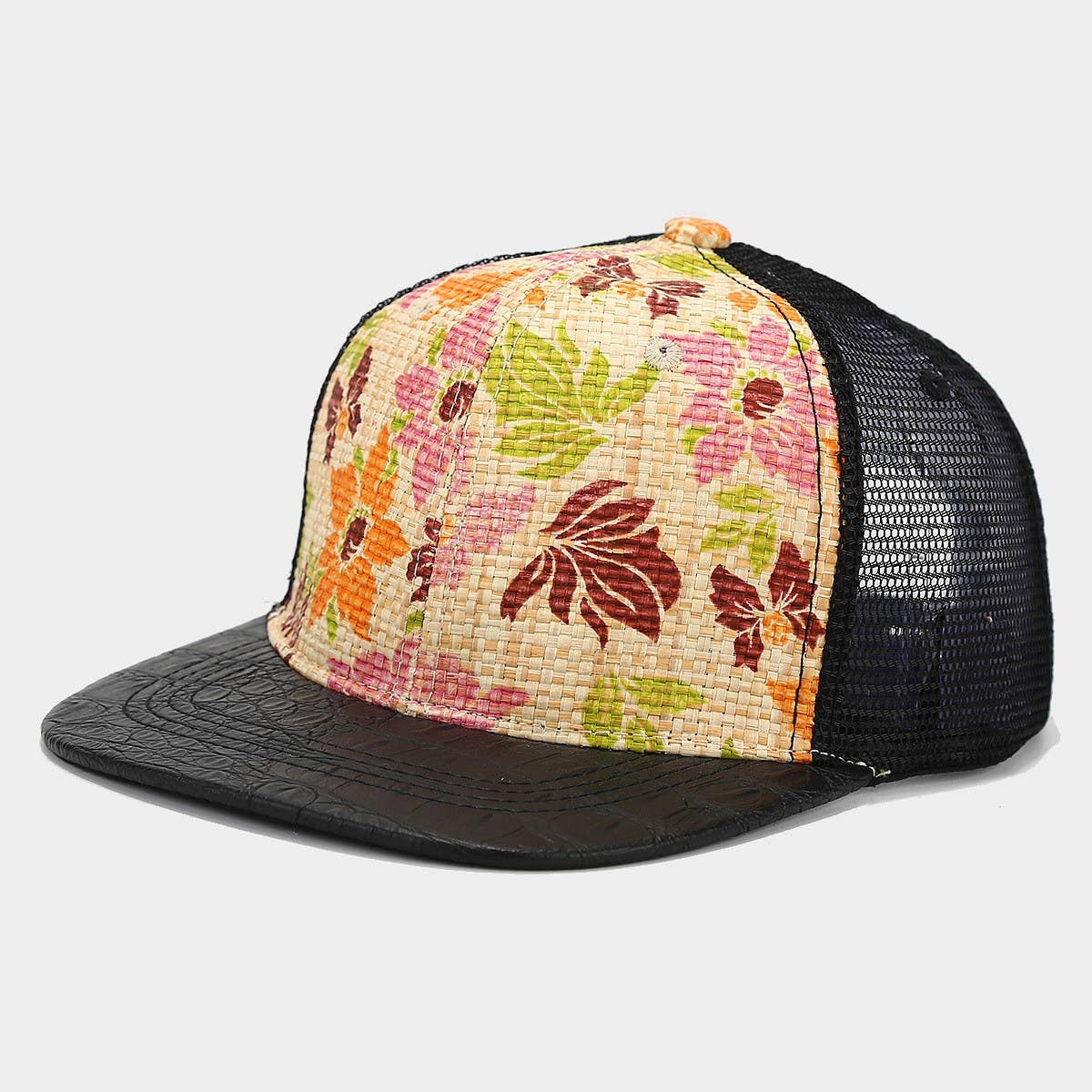 PRINT STRAW BREATHABLE BASEBALL CAP