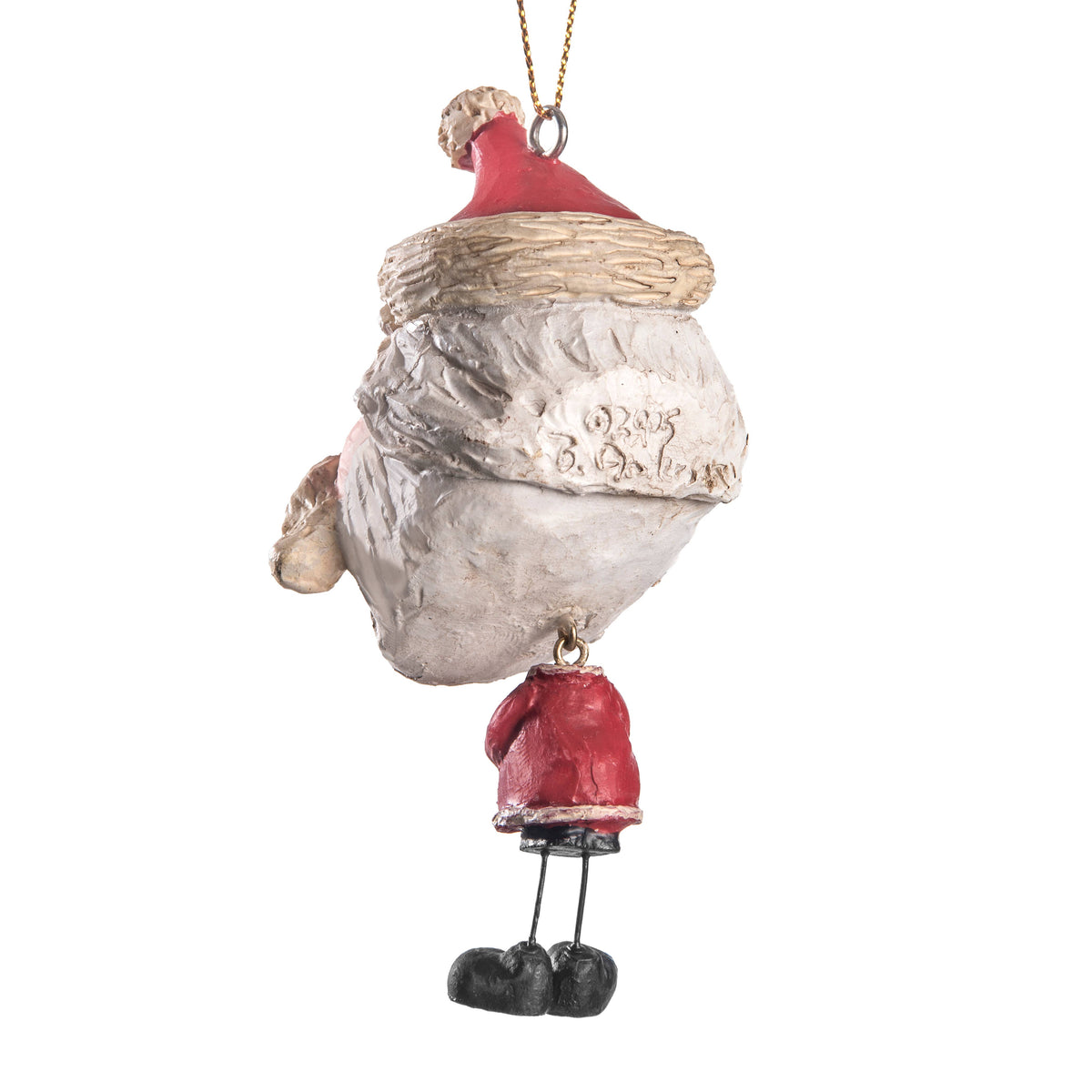 Santa Ornament With Rough Beard By Bert Anderson