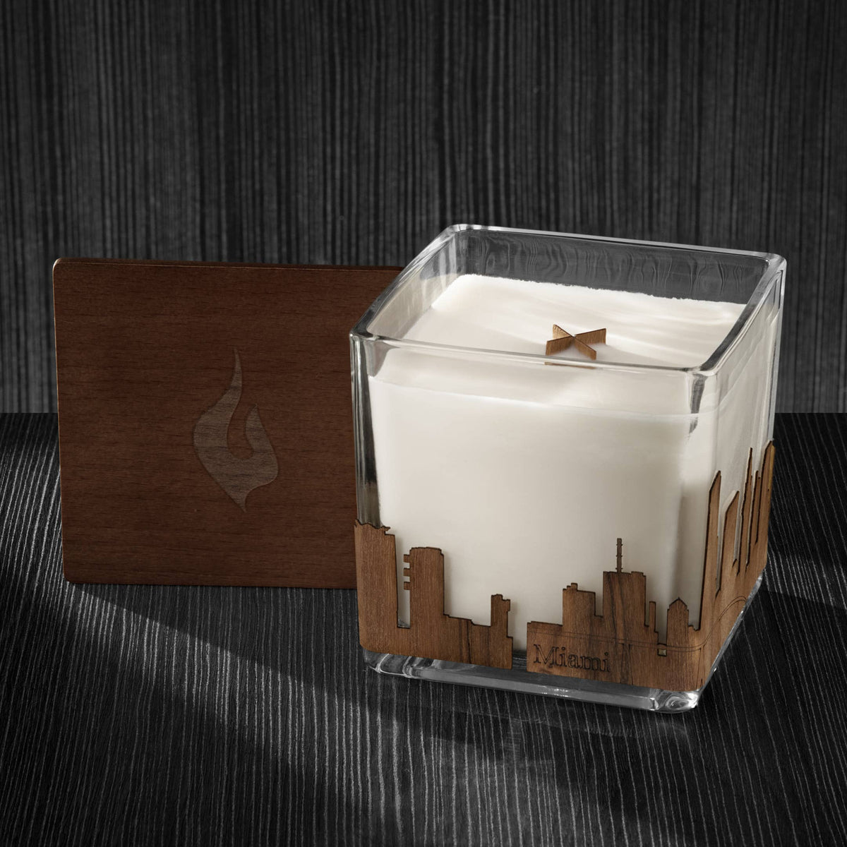 Wood Wrapped City Skyline Candle 4x4x4: Memphis Tennessee