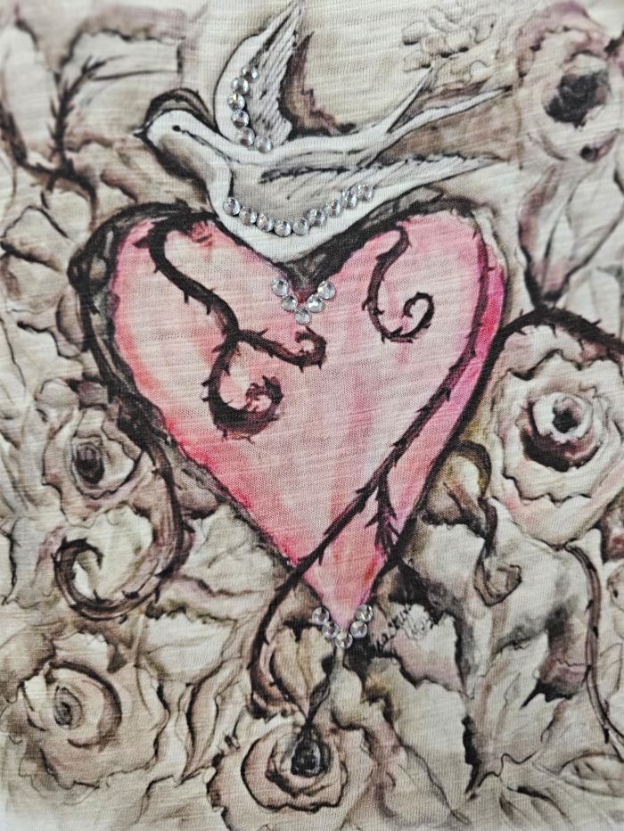 Whispering Dove Heart Distressed Shirt