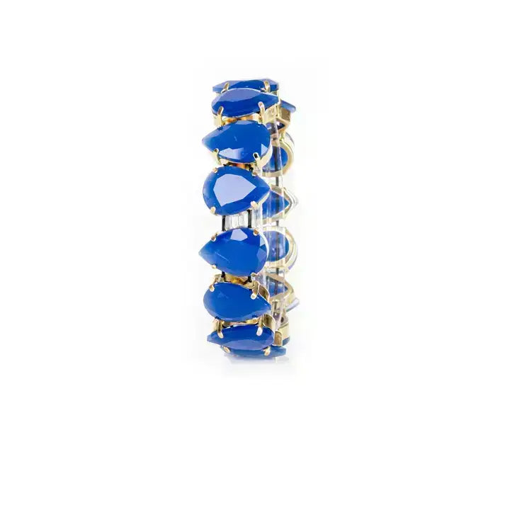 Azure Cascade Crystal Bracelet Blue Statement