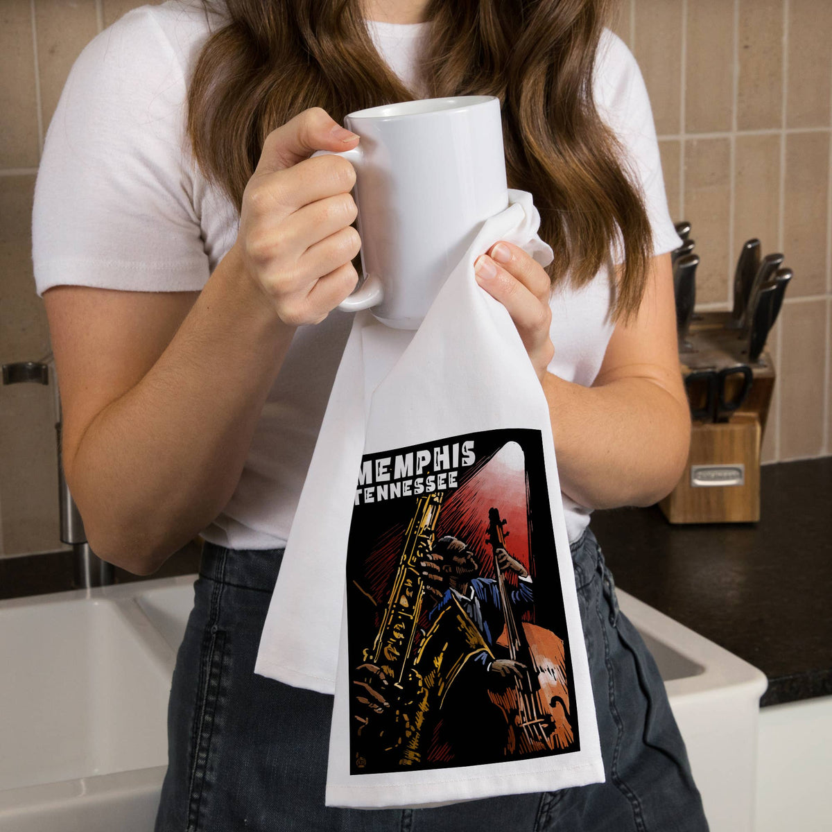 ORGANIC TEA TOWEL Memphis, Tennesse, Jazz Scene