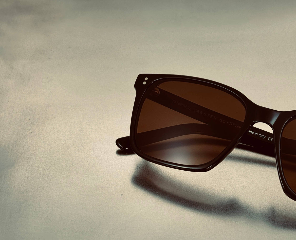 Tanner Unisex Sunglasses, Mazzucchelli Acetate Frame: Havana Brown Tortoise/Green