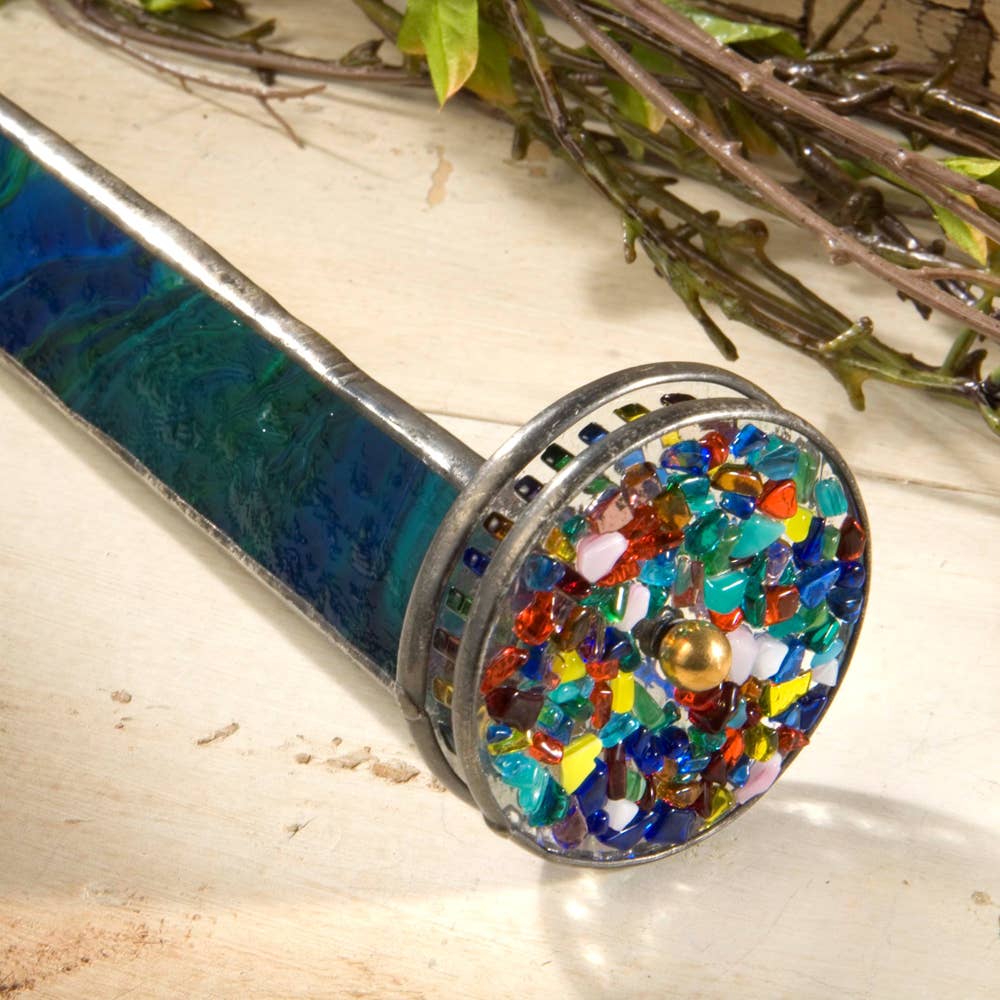 Kaleidoscope Green Blue Stained Glass Art J Devlin