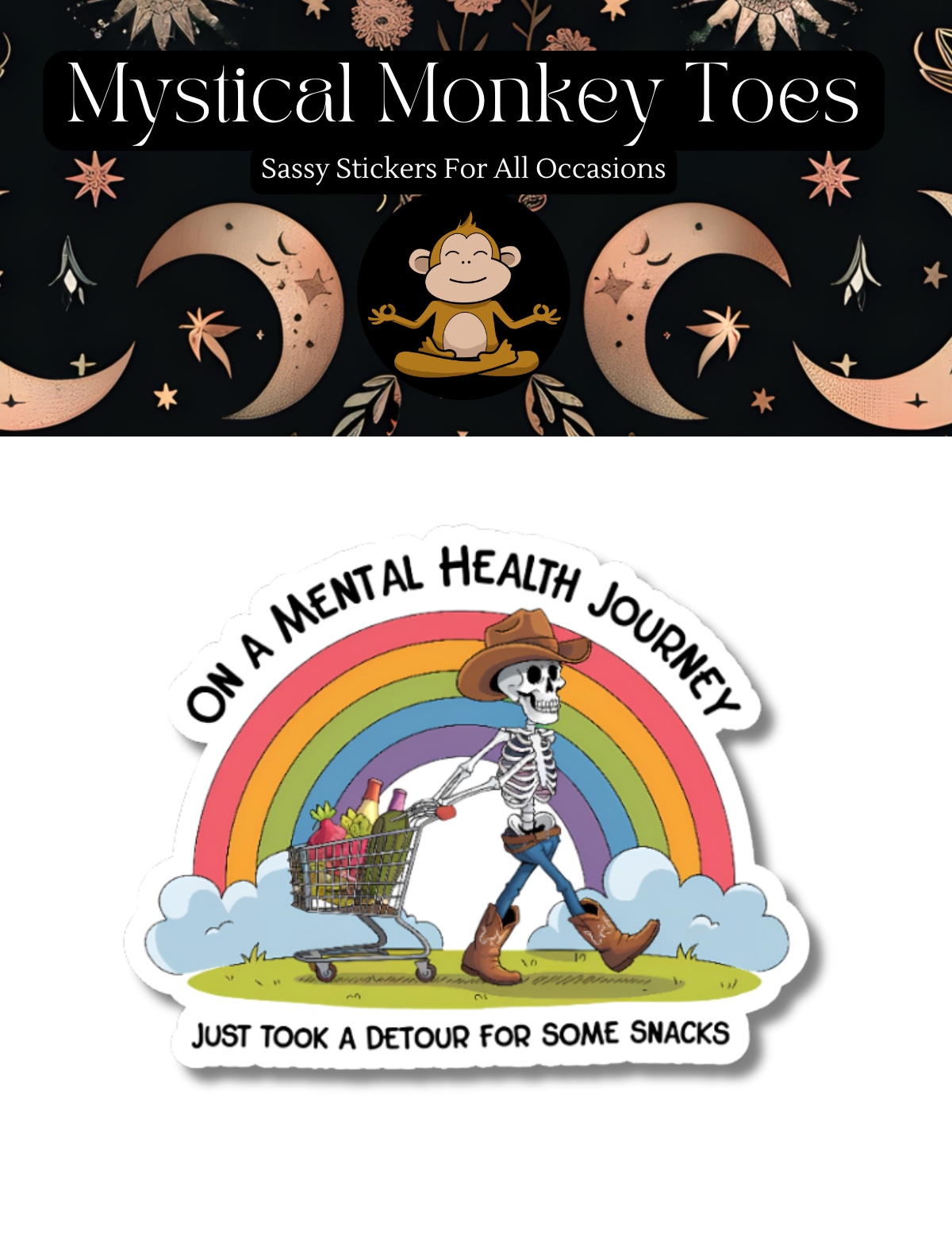Funny On A Mental Health Journey Vinyl Sticker