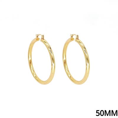 Shiny Gold 2" Aluminum Water Resistant Hoop Earring