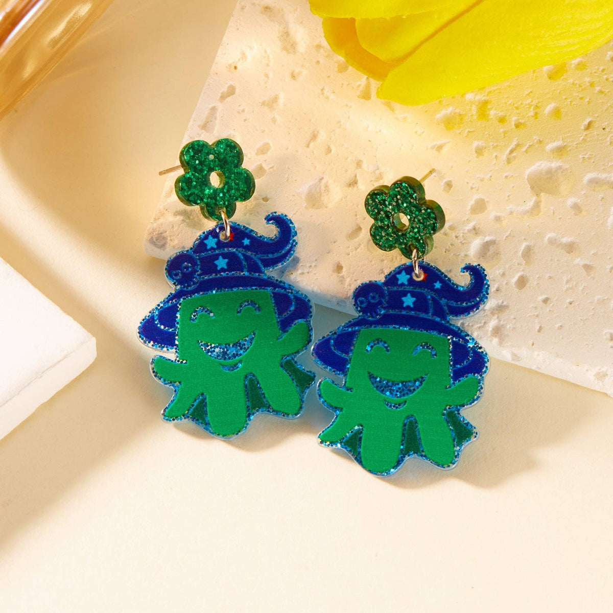Halloween  Floral Acrylic Earrings