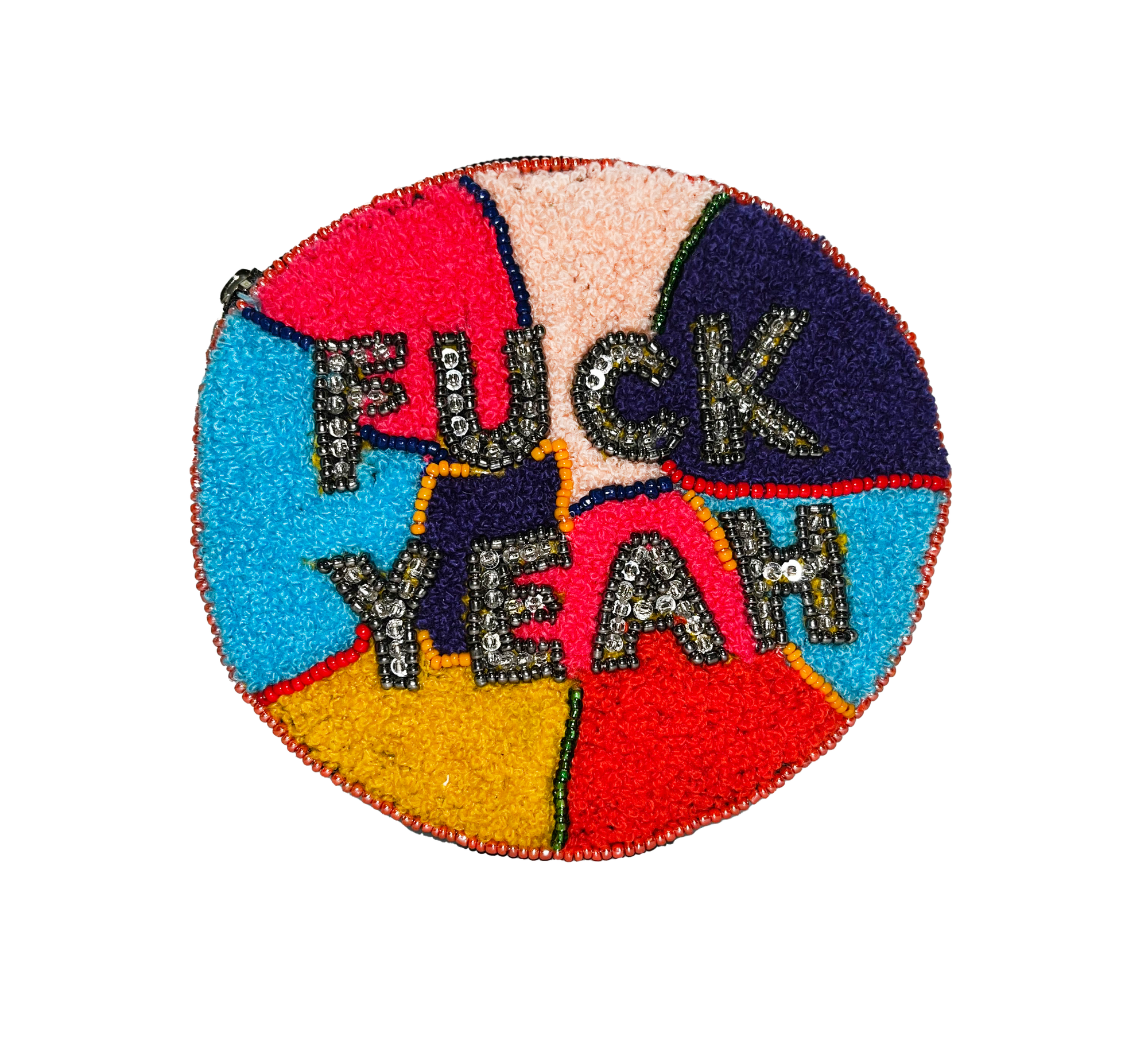 FUCK YEAH BEADED COIN POUCH