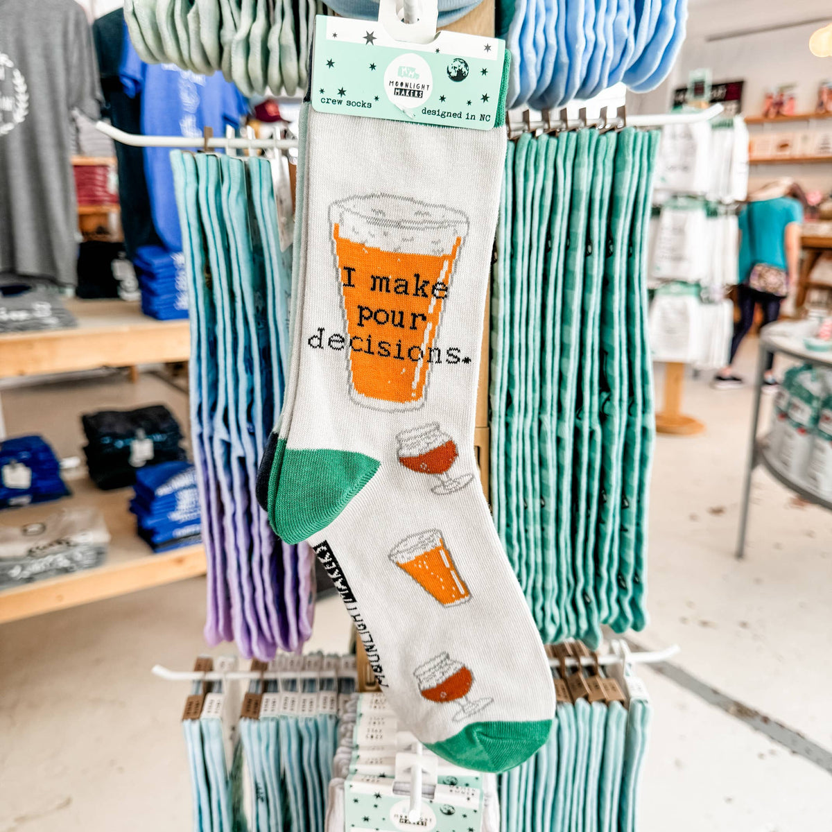 I Make Pour Decisions - Funny Unisex Socks - Beer, Gift