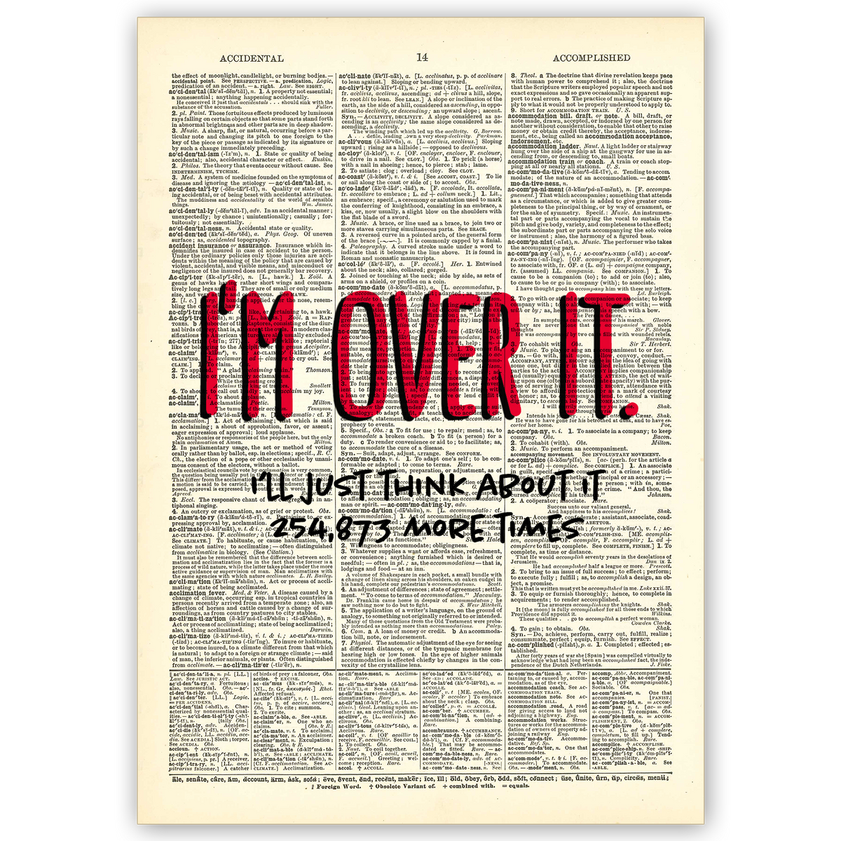 Art Print Dictionary Page | I'm Over It