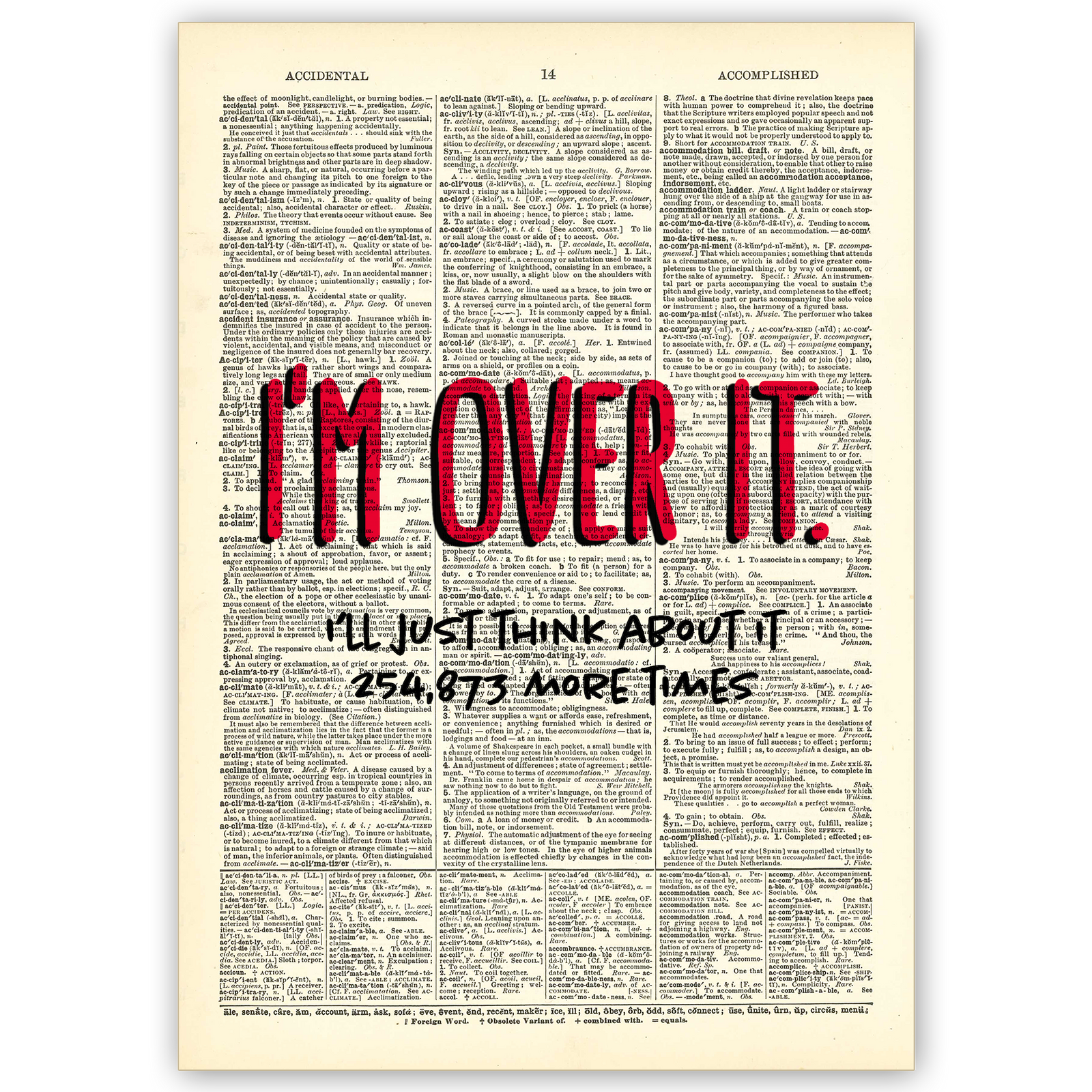 Art Print Dictionary Page | I'm Over It