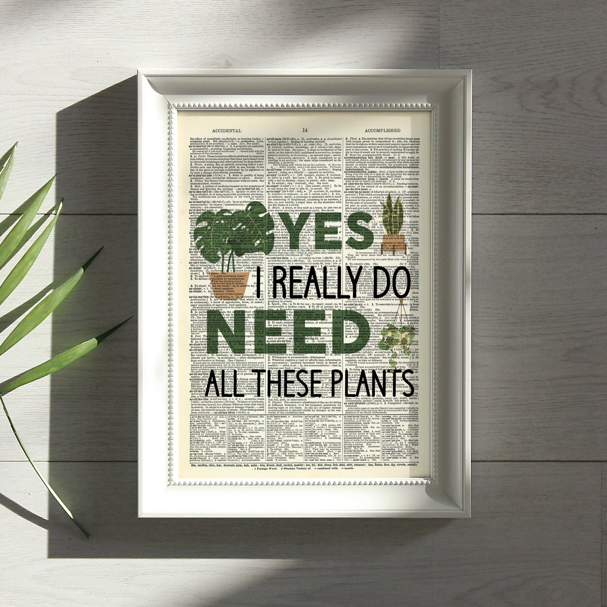 Art Print Dictionary Page | Vintage | I Really Need Plants