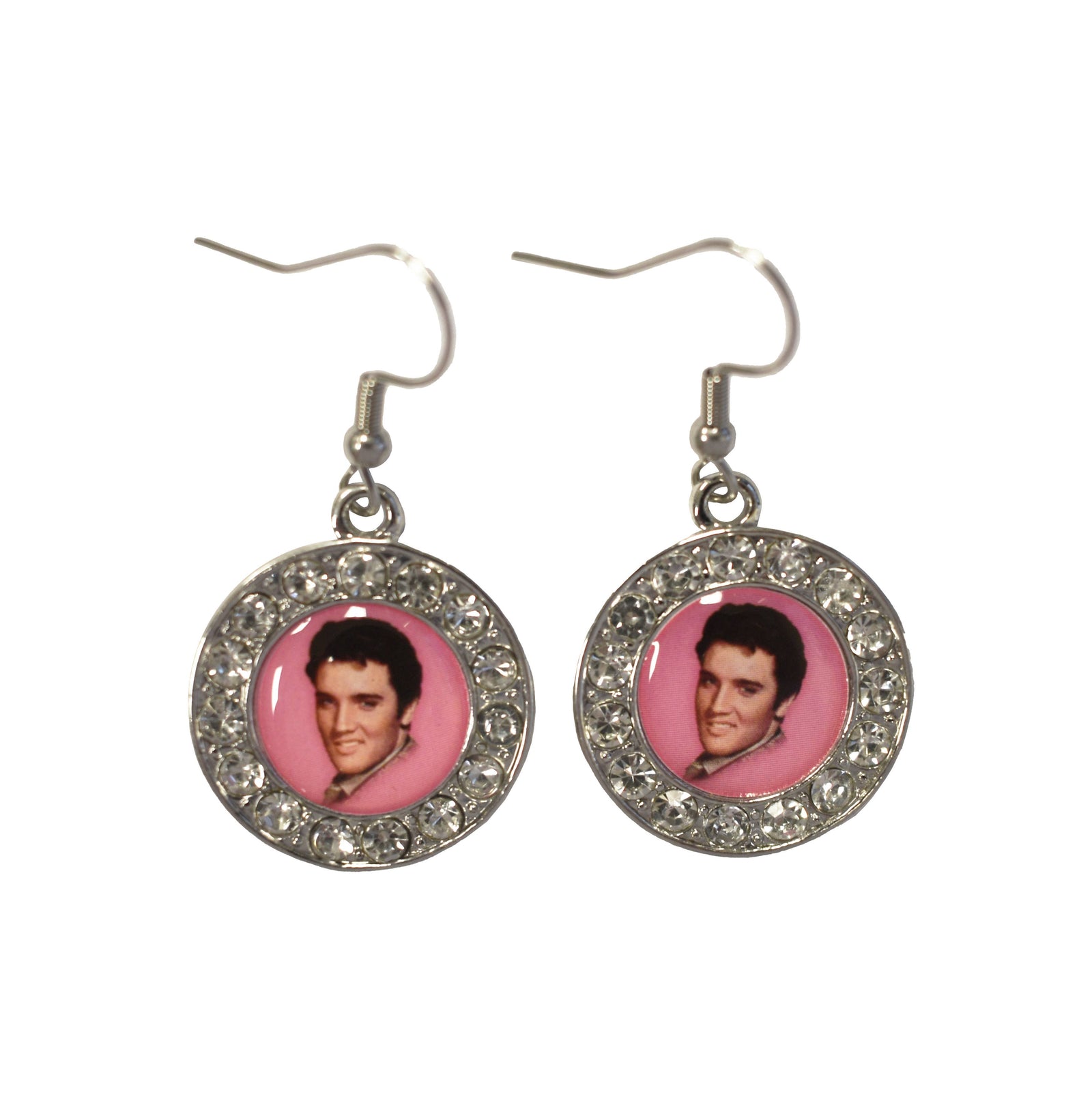 Elvis Earrings - Pink With Stones