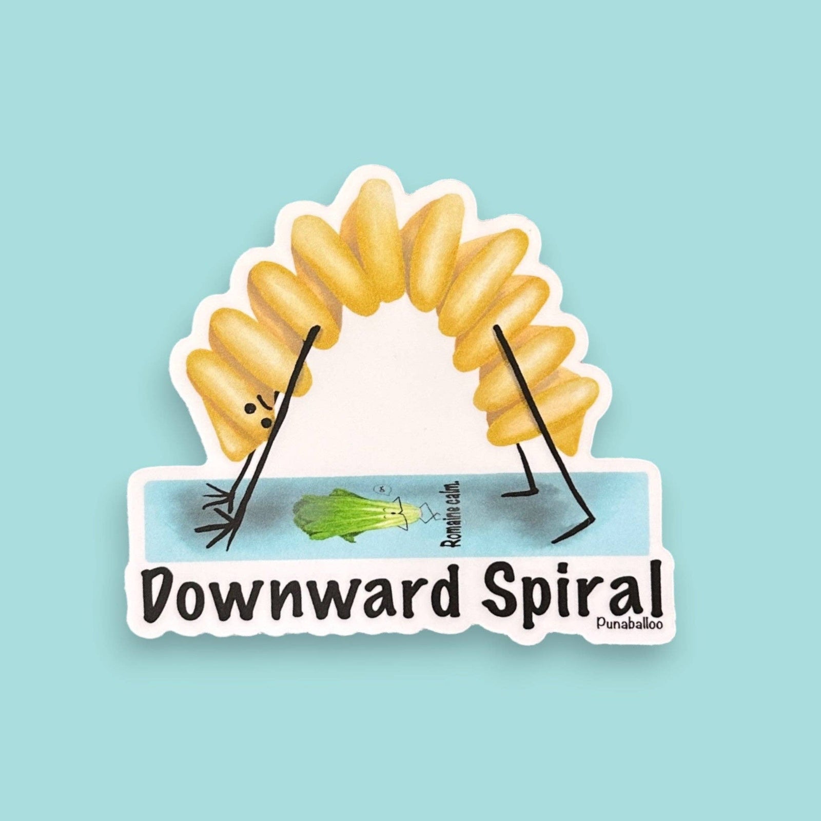 Downward Spiral 3" Vinyl Pasta Pun Sticker