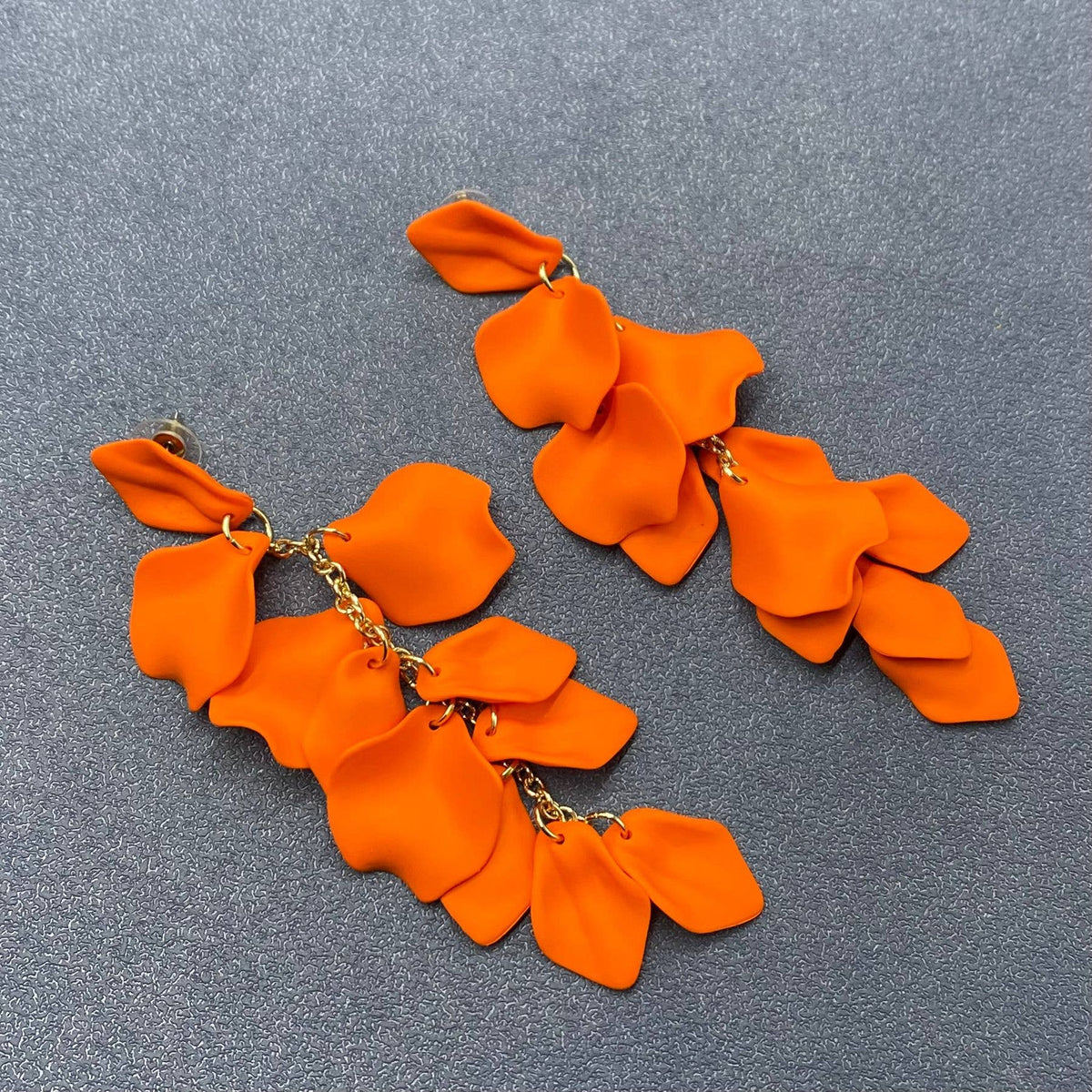 Colored Petal Tassel Earrings