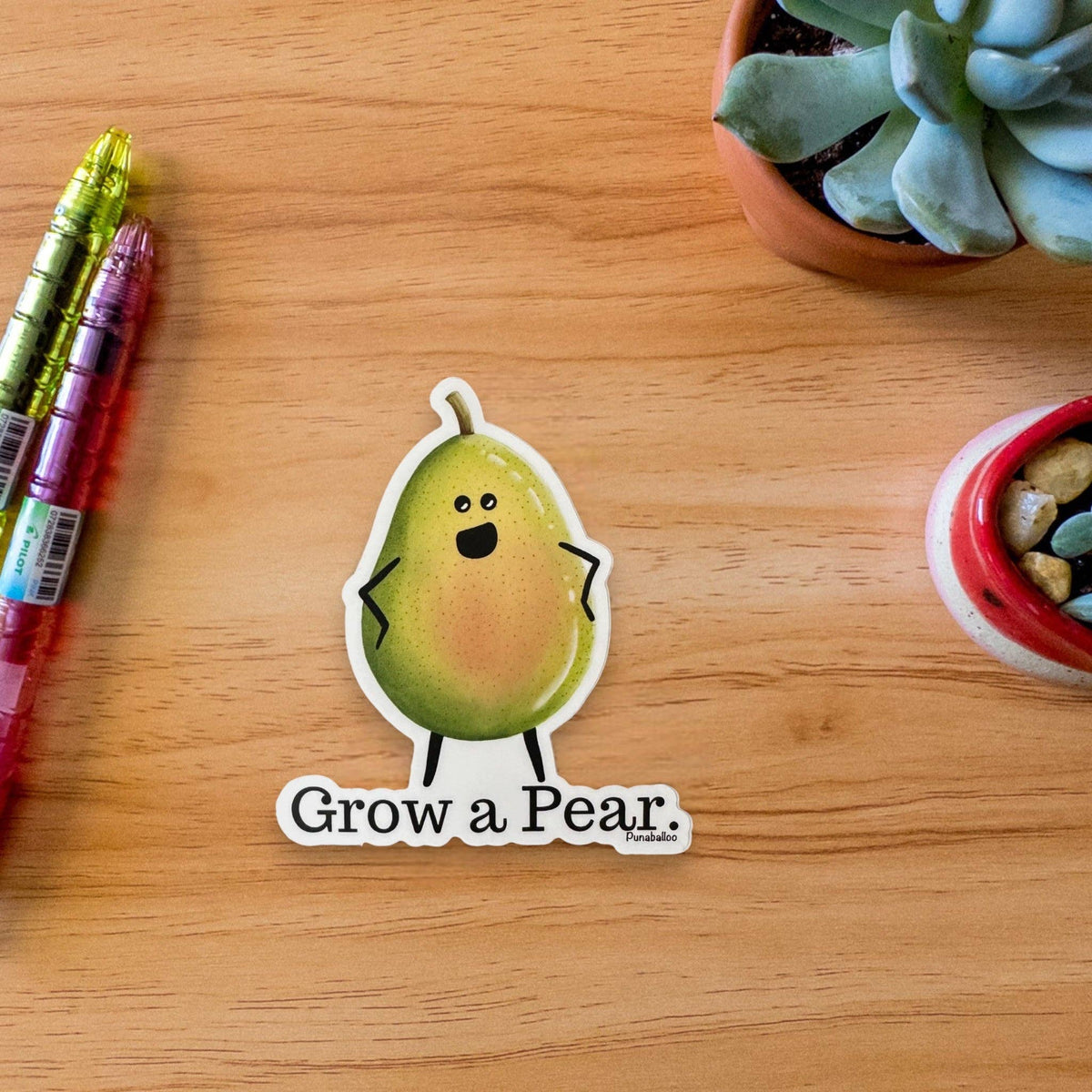 Grow a Pear 3" Vinyl Pear Pun Sticker