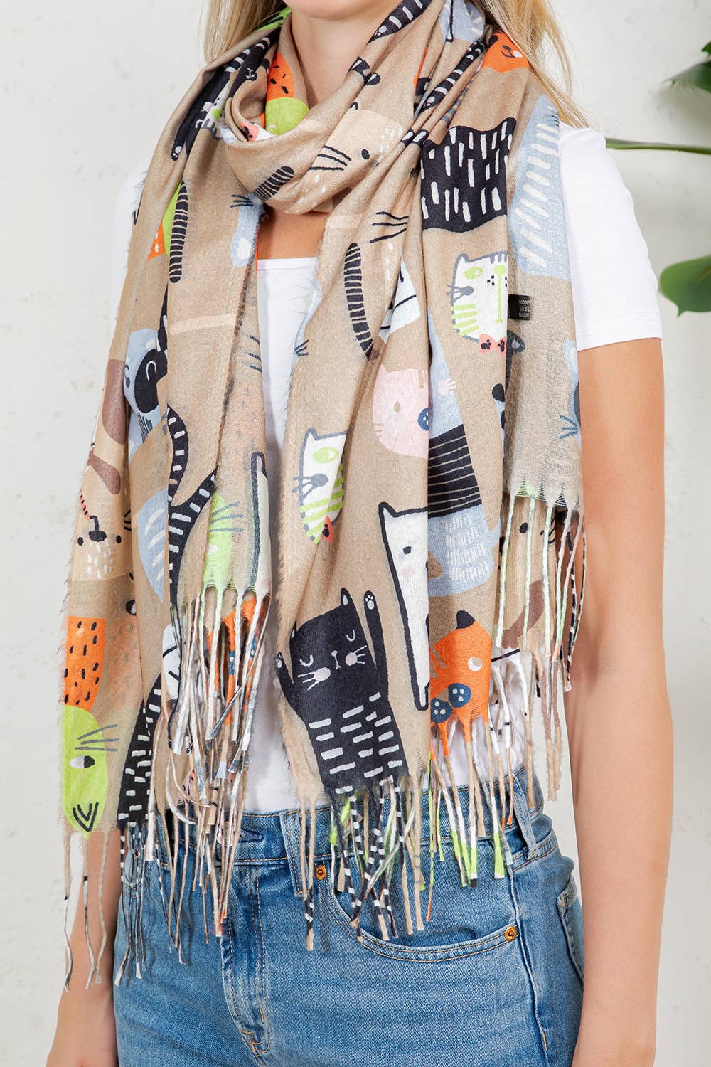 Cat Print Scarf