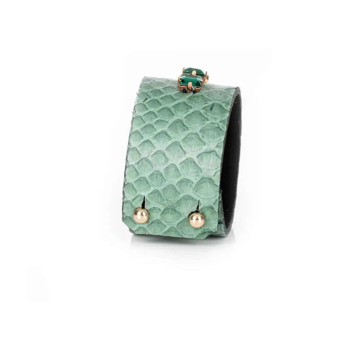 Emerald Line Python Cuff Mint Green Crystal Statement
