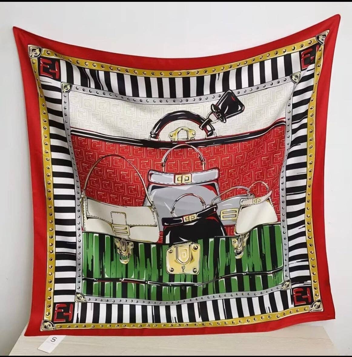 Luxury Designer Print Silk Scarf 90cm